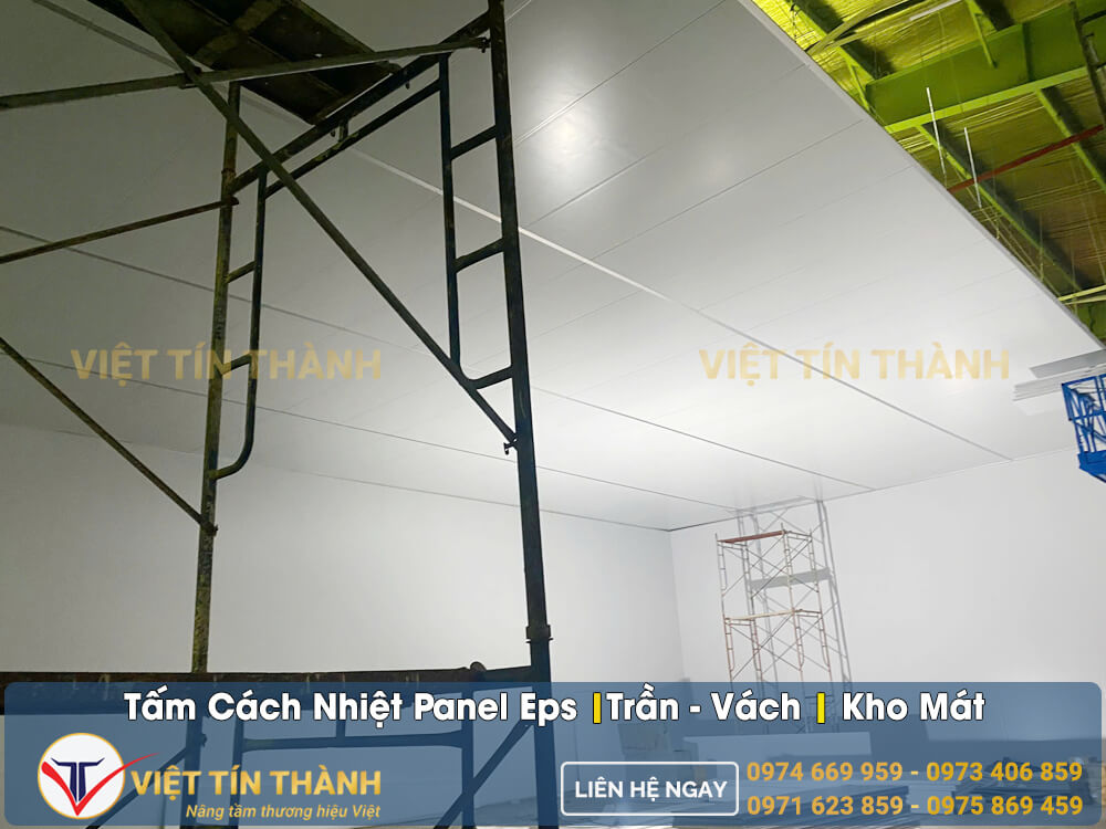 tấm panel eps thi công trần vách kho mát